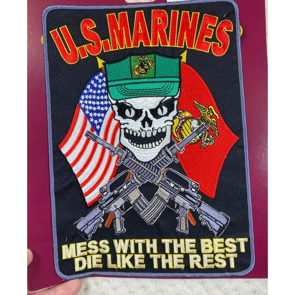 Eagle Emblems US Marines Mess With The Best Large Embroidered Back Patch 11x8